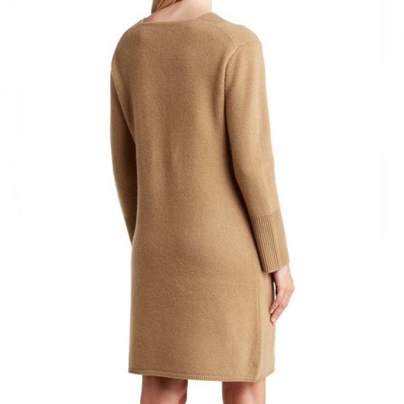 NEW Vince Wool & Cashmere Sweater Dress in Sand Shell - Picture 2 of 7